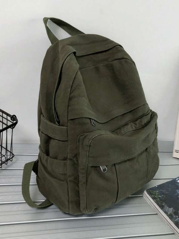 Versatile Fashion Women Canvas Backpack, Casual Rucksack, School Backpack, School Supplies, School Bag, Backpack For School, Back To School Backpack, School Bookbag, Big Backpack, Backpack School, Back To School Bags, Large Capacity, Lightweight, Portable, Classic Casual, Suitable For Teen Girls Women College Students, Rookies & White-Collar Workers, Perfect For Back To School, First Day Of School, College, Stadium, Sports