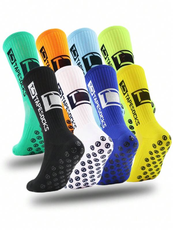 1 Par de Calcetines de Fútbol para Hombre con Agarre, Calcetines Atléticos Antideslizantes con Almohadillas Acolchadas para Fútbol/Baloncesto/Hockey