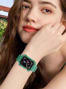 Correa deportiva transparente 2 en 1 con funda amortiguadora compatible con de 40 mm, 41 mm, 42 mm, 38 mm, 44 mm, 45 mm, 46 mm, 49 mm, correa transparente de TPU para mujeres y hombres compatible con iWatch SE, Ultra, Series 10, 9, 8, 7, 6, 5, 4, 3, 2, 1