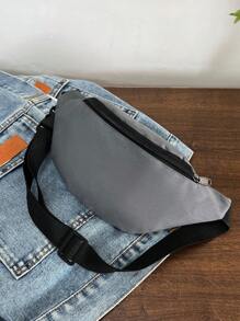 1pc Fashionable Women Waist Bag/Chest Bag With Invisible Zipper, Solid Color & Waterproof Nylon Material For Holding Coins And Small Item Men Zip Front Waist Bag Chest Bag Fanny Pack Crossbody Bag Back To School Vacation Bag Pack Spring School Supplies Purse Side Bags For Men Belts