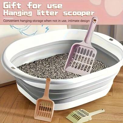 Portable Foldable Cat Litter Box Set - Splash-Proof Foldable Design, Includes Litter Scoop, Odor-Proof, Easy To Clean And Carry, Suitable For Small Sp