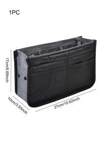 Organizador de bolsa feminino para viagem, bolsa de maquiagem para senhoras grande e revestida, bolsa de tote feminina clássica portátil, acessórios de maquiagem para meninas adolescentes, estudantes universitárias, novatas e trabalhadoras brancas. Organizador interno clássico de maquiagem, suprimentos escolares, presente para professora, acessórios de volta às aulas