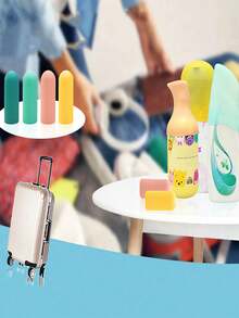 1件/4件/1套硅胶防漏旅行瓶套装便携式可再填充挤压容器用于洗发水乳液洗漱用品旅行瓶套装随身可再填充挤压容器用于洗发水乳液洗漱用品旅行瓶套装带便携式储物袋 - 彩色 - 查看 5