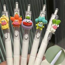 3pcs/5pcs Cute & Funny Vegetable & Flower Shaped Black Quick-Drying Neutral Pens, Gel Pens, Ballpoint Pens, Cute Vegetable & Flower Pressurized Pens, Suitable For Students And Girls, Back To School Gifts, Stocking Stuffers
