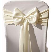20pcs Satin Chair Sash Bows, 7" X 108", Universal Chair Covers Suitable For Weddings, Engagements, Parties, Banquets, Birthdays, Baby Showers, Christmas, Thanksgiving, Graduations And Other Celebrations. Ideal For Wedding Receptions, Banquets, Parties, Birthday Celebrations, Baby Showers, Graduation Ceremonies, Event Decorations