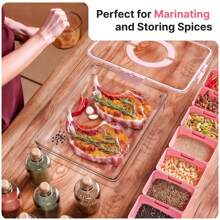 8-Compartment Snackle Box Container With Lid & Handle – Food-Safe PP Plastic Portable Snack Organizer For Charcuterie, Grid Storage Box, Large Capacity Refrigerator Fresh-Keeping Box, Portable Fruit Storage Box, Drain Box, Kitchen Seasoning Box, For Fruits, Nuts, Travel, Office & Picnics, Back To School, School Supplies, School Supplies 1PC