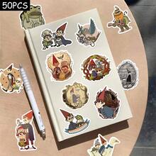 50 张花园墙贴人物贴纸 - 防水，哑光饰面，适用于吉他、滑板和行李装饰、卡通涂鸦贴纸、学校用品、返校