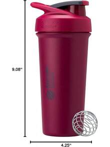 BlenderBottle Strada Shaker Cup Insulated Stainless Steel Bottle With Wire Whisk, 24-Ounce, Black - Mâm xôi - Xem 8