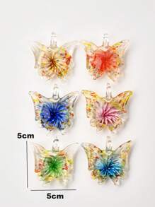 1/6 piezas Decoración aleatoria multicolor de cerámica esmaltada pintada a mano con margaritas y mariposas, adecuada para manualidades de joyería, colgantes, collares, aretes, llaveros, cadenas de teléfono, regalo para familia, parejas y amigos