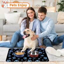 1 pezzo di tappetino per l alimento degli animali domestici, assorbente per gatti e cani, tappetino impermeabile e anti-perdite per animali domestici, senza macchie e facile da pulire, accessori per cani, tappetino per pasti per animali domestici adatto per animali sporchi e disordinati.