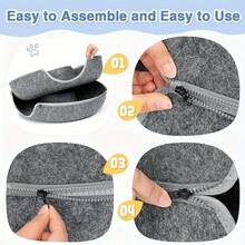 20 Inch, 24 Inch Donut Cat Bed, All Season Litter And Cat Cave, Cat Tunnel, Indoor Cat Hideout, Dark Gray, Light Gray Cat Tunnel Bed - 淺灰色 - 查看 6