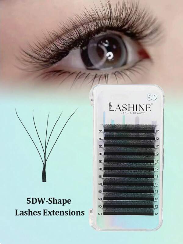 Lashine Lashine Clover Lashes 12 Rows 4D W Shape 0.07mm C D L M Curl Premade Fans Eyelash Extension W Style Faux Mink Natural Soft Bloom Lash Automatic Flowering Volume Eyelashes High Quality Individual Lashes