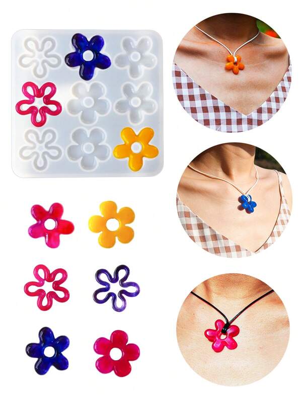 1PC 3D Pendant Earrings UV Epoxy Resin Molds, DIY Flower Garlands Handmade Earrings Mold For Making Jewelry Accessories, Jewelry Making Tools