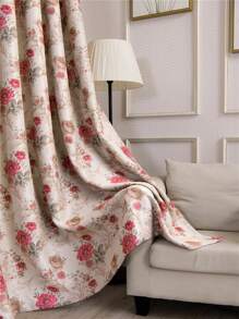 1 Peça Cortina Blackout de Estilo Pastoril Moderno Estampada para Sala de Estar, Quarto, Varanda, Janela