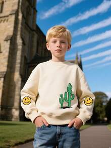 Moletom infantil de manga comprida e gola redonda, estampado com a frase "Eu acredito nos meus sonhos", confortável, estiloso e casual, perfeito para outono/inverno. Ideal para meninos e adolescentes. - Damasco - Ver 7