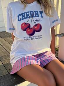 1pc Girls' Casual Letter Print Round Neck Short Sleeve T-Shirt, Summer Student Youth Wear - Minimalist English Lettering Style T-Shirt Inspires Imagination And Self-Expression - White - View 7