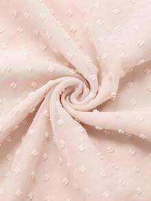 网眼印花长款松紧腰优雅半身裙 - 杏色 - 查看 5