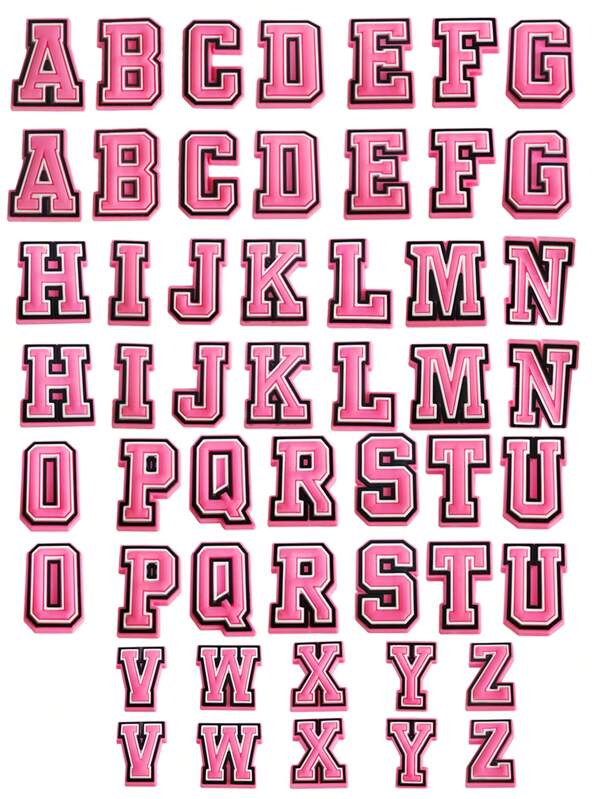 52pcs Pink Alphabet Wooden Charms, Personalized Wooden Clogs Decor For Bracelets, Festival Gifts (Handmade, May Have Slight Glue Overflow Or Minor Defects On The Back, Which Do Not Affect Normal Usage)