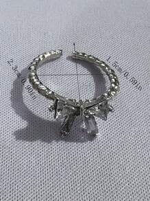 1 pieza Anillo ajustable con lazo lindo, anillo vegano liso minimalista, anillo de moda, anillo personalizado con estrella de mar bohemio