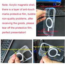 Funda protectora magnética de acrílico para teléfono móvil, cubierta protectora resistente a caídas, adecuada para iPhone16/15/14/13/12/11/Plus/Pro/Pro Max y otros modelos, regalo de vacaciones