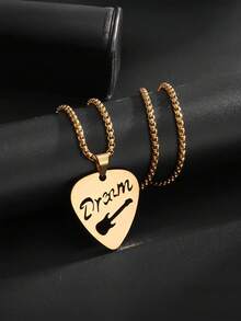1pc Men's Stainless Steel Smooth Guitar Pick Pendant Necklace - Guitar Pick Pendant - View 24
