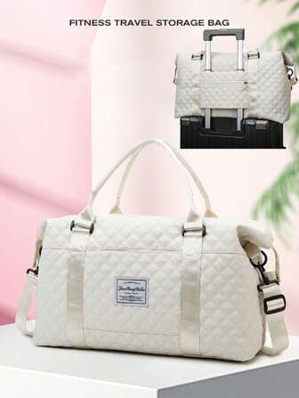 轻便菱形格纹旅行包，大容量运动健身收纳包，便携式周末过夜包，新款可折叠旅行包，绗缝健身瑜伽包，女士粉色旅行包，干湿分离手提包，运动包，男士旅行必备耐用健身包