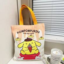 SANRIO Bolso de lona con diseño de  de , de gran capacidad, bolso de hombro para estudiantes, bolso de mano con diseño de dibujos animados para niñas, durable y a la moda, adecuado para picnics al aire libre, reuniones, viajes, compras, bolsa para lonchera para estudiantes y profesoras femeninas - Multicolor - Ver 6