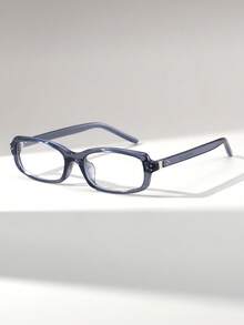 1 副女士矩形小框个性化复古简约高端时尚无度数眼镜，适合日常服装配饰 - 無色 - 查看 3