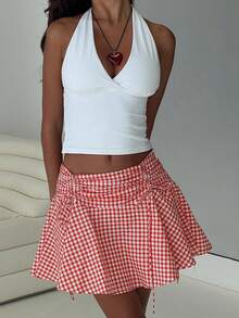 Women Skirts - 紅色 - 查看 3