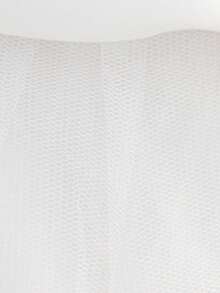 长袖亮片贴花薄纱优雅白色燕尾服公主裙，适合花童、婚礼、生日派对等场合，不含头饰 - 白色 - 查看 10