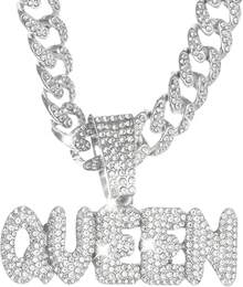 Men's Shiny Cuban Chain Necklace, Miami Style Silver Plated Gold Plated Shiny Necklace, Hop Necklace - Queen - Silver - View 1