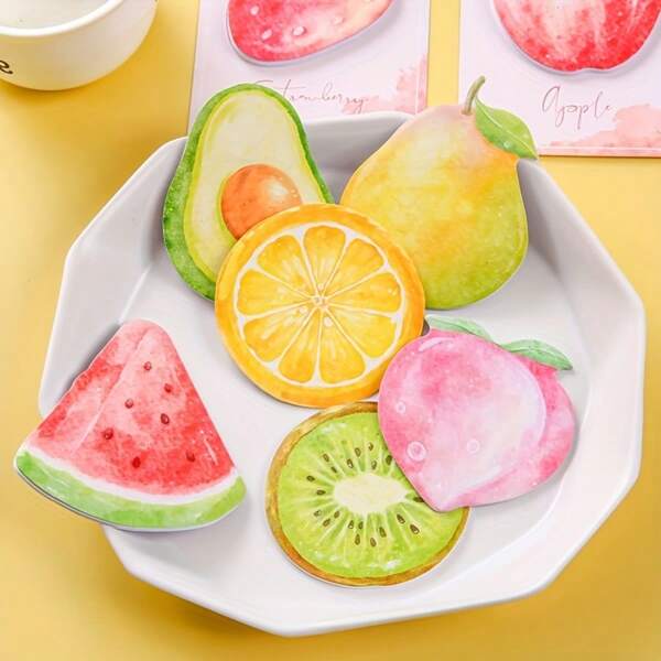 120 Pcs (4 Books) Creative Realistic Peach & Kiwi Fruit Shaped Memo Pads, Multifunctional Planner, Photo Frame Decor, Message Note Paper