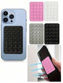 1pc/5pcs Silicone Phone Holder With Suction Cup - Hands-Free Smartphone Adhesive Mount For Wall And Glass - Multicolor - View 10