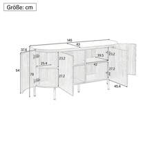 Sairedel Credenza moderna ad arco con ripiani regolabili e gambe in metallo, ideale per soggiorno e sala da pranzo (noce)
