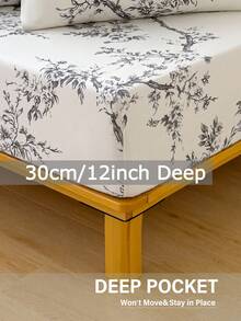 2/3 件套柔软床上用品套装 - 花卉图案床单套装，包含 1/2 个枕套和 1 个床垫保护套（30 厘米/12 英寸深），现代风格床垫罩或床垫垫，适用于所有床型，包括单人床、双人床、大号床、特大号床、单人床和双人床。