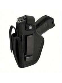 1 universelle Pistolenholster mit Magazintasche, verdeckter Tragegurt innen oder außen, Holster für links- und rechtshändige Pistolen, Schwarz für Damen/Herren