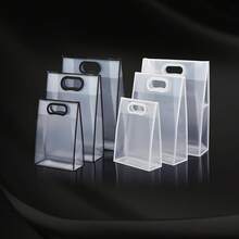 Set de 2 bolsos de mano transparentes de plástico negro + blanco, bolsas de regalo de PVC personalizadas tipo , adecuadas para regalos de boda