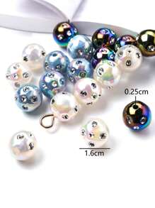 20pcs/Set Fashionable Crystal Dotted Acrylic Round Beaded Bracelet, Necklace, Phone Charm DIY Jewelry Making Supplies
