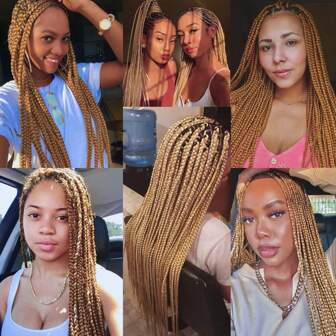 1/3/6 Packs Black Braiding Hair Pre Stretched Knotless Kanekalon Box Braids Hair For Braiding Prestretched Long Straight Synthetic Braid In Hair Extensions For Knotless Braids