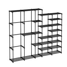 Portable Wardrobe Clothes Rack Closet Organizer With Shoe Rack For Bedroom Dorm - Black - View 1