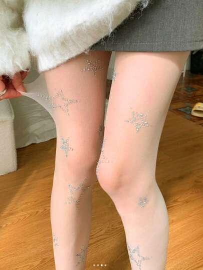 1pc Women Glitter Star Shining Sexy Stockings