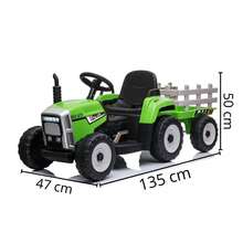 Mini Electric Tractor With Trailer 12V Green For Children With Light And Sound - Importway - màu xanh lá - Xem 2