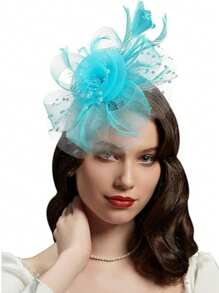 1 buc Fascinator cu pene, petrecere de ceai, elegante, Kentucky Derby, pălării, cutie de pilulă, cocktail, nuntă, mireasă, fascinatoare, bandă de susținere pentru femei și fete, cadou de ziua de naștere de Ziua Mamei, chestii școlare, elegant, toamnă