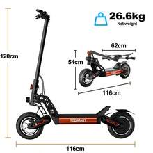TODIMART S9 Electric Scooter For Adults, 800W Brushless Motor, 48V 18.2Ah Battery, Maximum Range Of 65-80km, 10-Inch Off-Road Tires, Handles 25° Inclines, And Can Be Folded And Stored With A Maximum Load Of 130kg - 黑色 - 查看 2