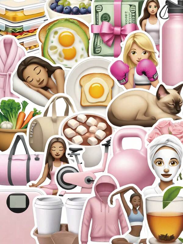 Adesivos de academia 50 peças, à prova d'água, PVC, presente, desenho animado, decoração, scrapbook, laptop, bagagem, guitarra, copo d'água, capa de celular, decalque faça você mesmo, material escolar, volta às aulas