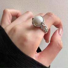 1 套复古情侣哥特式订婚戒指，古董银质分支戒指，男女通用巫师戒指，深色几何指环 - 彩色 - 查看 102