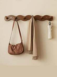 Creative Wooden Door Back Hook - Rust-Proof Thickened Carbon Steel Wall Hook, Wall-Mounted Coat Hook, Solid Wood Hanger, Hat Rack, Bathroom Hook. Kitchen Storage Rack. Suitable For Bedroom, Porch, Foyer, Foyer Storage, Wall Decoration - Adhesive-Free Hook, Room Decoration. Morlot Style Hook (Wood Style, Durable, Anti-Peeling Paint)