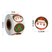 1/2/3 piezas 1 rollo de 500 hojas de pegatinas navideñas, etiquetas autoadhesivas circulares de 1 pulgada, utilizadas para embalaje de regalos DIY, horneado y decoración, pegatinas de sellado de cajas, pegatinas de sellado de embalaje, etiquetas de decoración de cajas de regalo y bolsas de embalaje, pegatinas de sellado, decoración de fiestas navideñas - 8 estilos únicos de pegatinas navideñas mixtas Navidad Decoraciones navideñas Pijamas navideños Regalos de Navidad Decoración navideña