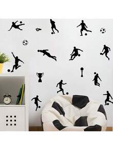 Adorable Basketball & Soccer Player Silhouette Wall Decals | Kids Room Decor | Removable, Easy Peel And Stick | Educational Sports-Themed Nursery Art - Multicolor - View 5