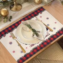 4/6pcs/Set, Fashionable Christmas Tree Pattern Printed Linen Placemats, Size 12*18 Inches/30*45 Cm, Home Decor, Suitable For Dining Table. - Multicolor - View 9